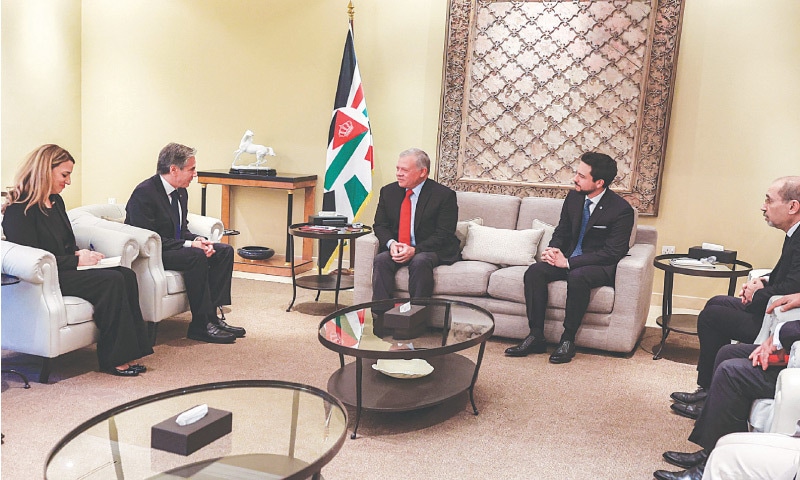 Jordan's King Abdullah II urges Blinken to seek a Gaza ceasefire