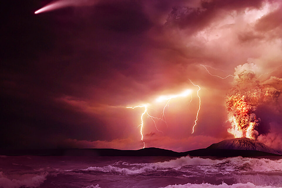 Lightning on volcanoes sparked Earth’s life origins